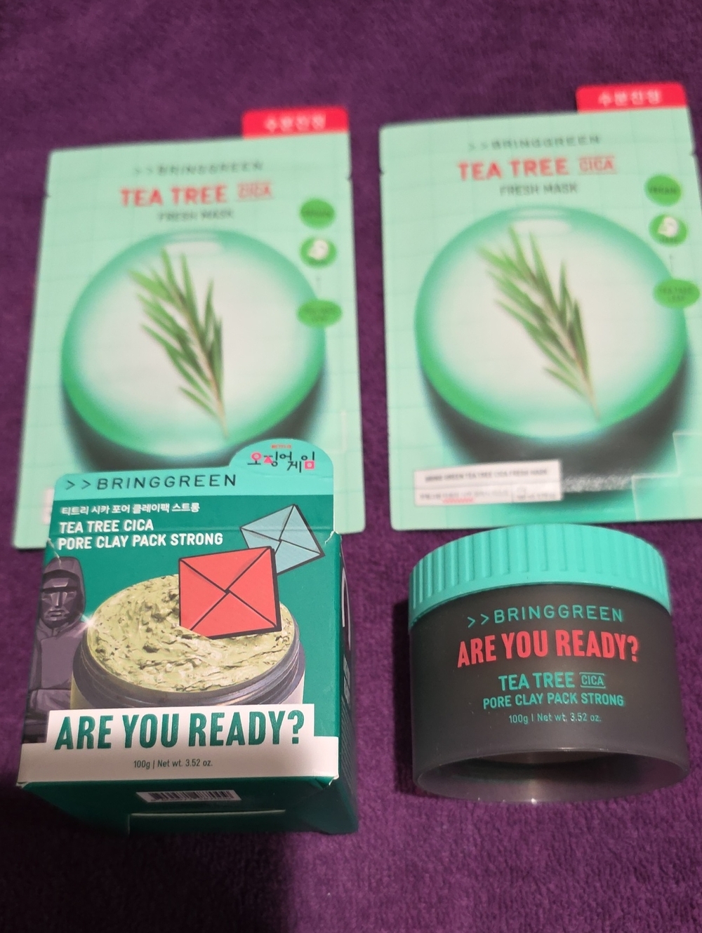 Bringgreen 'Are You Ready?' Tea Tree Cica Pore Clay Pack +  2 Sheet Masks